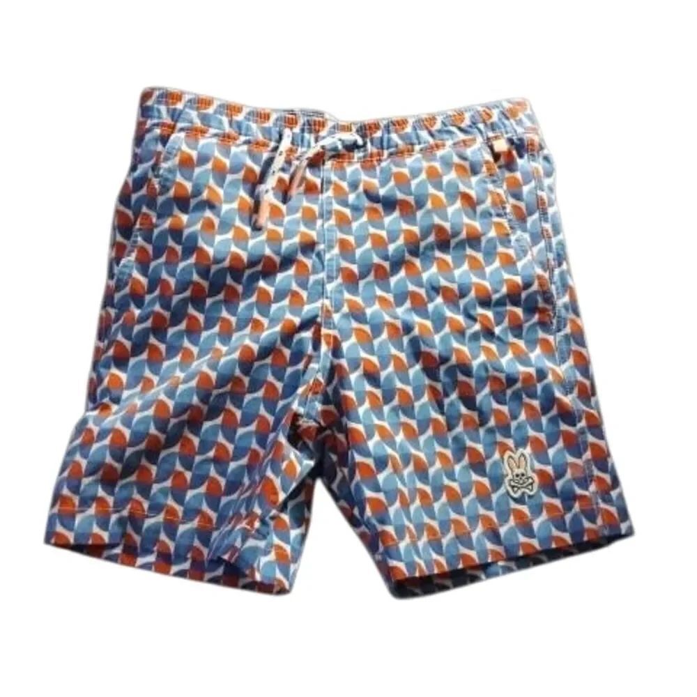 Stylish Geometric Patterned, Psycho bunny Boy's Trunks (110)